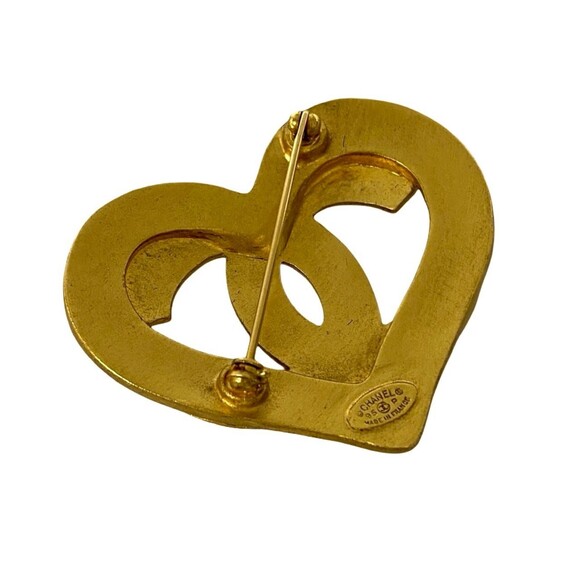 CHANEL Gold Logo Brooch